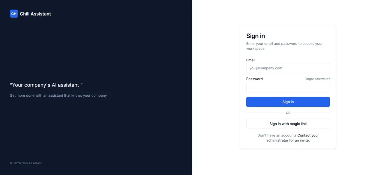 Chili Assistant — screenshot