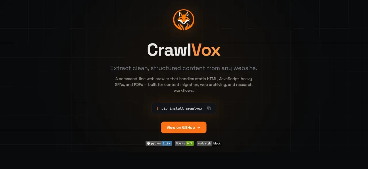 CrawlVox — screenshot